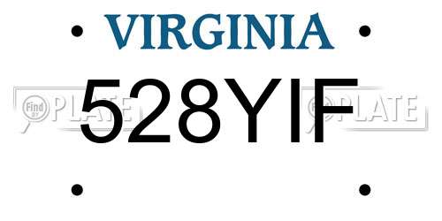 528YIF Virginia License Plate