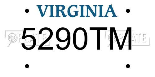 5290TM Virginia License Plate