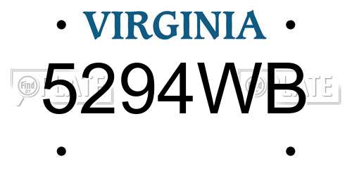 5294WB Virginia License Plate