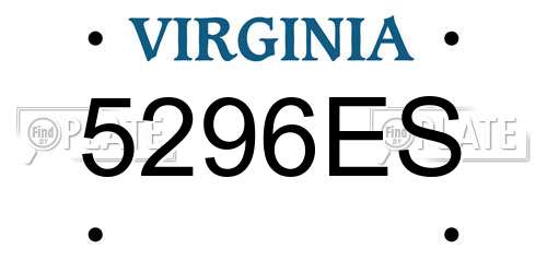 5296ES Virginia License Plate