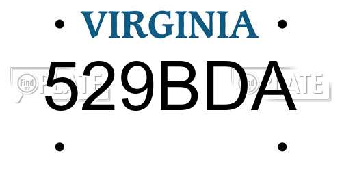 529BDA Virginia License Plate