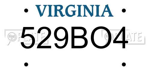 529BO4 Virginia License Plate