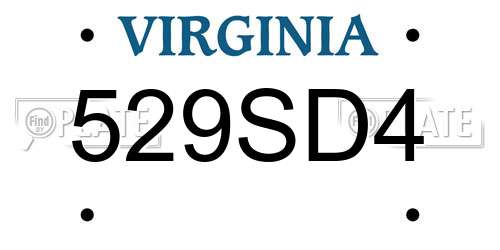 529SD4 Virginia License Plate