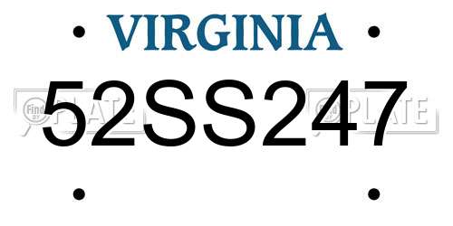 52SS247 Virginia License Plate