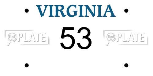 53 Virginia License Plate