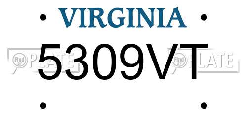 5309VT Virginia License Plate