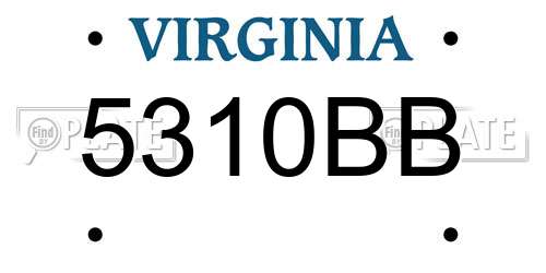 5310BB Virginia License Plate