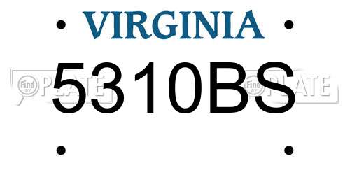 5310BS Virginia License Plate