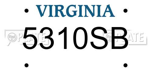 5310SB Virginia License Plate
