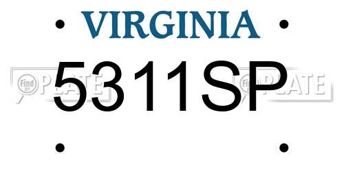 5311SP Virginia License Plate