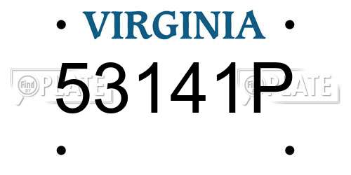53141P Virginia License Plate