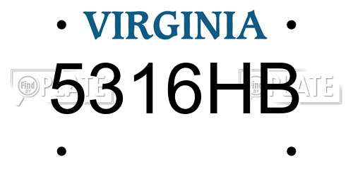 5316HB Virginia License Plate