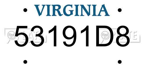 53191D8 Virginia License Plate