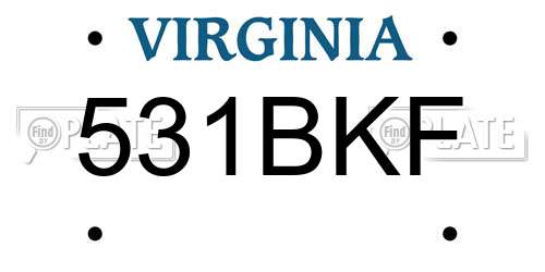 531BKF Virginia License Plate