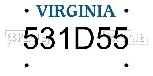 531D55 Virginia License Plate