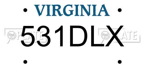 531DLX Virginia License Plate