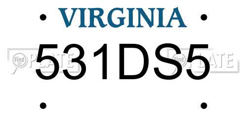 531DS5 Virginia License Plate