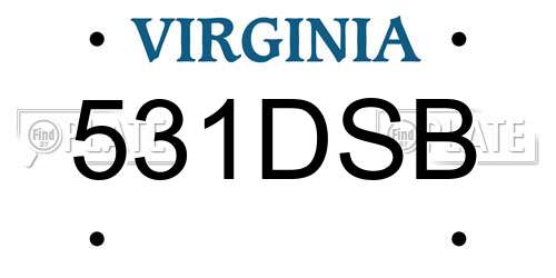531DSB Virginia License Plate