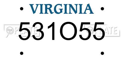 531O55 Virginia License Plate