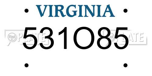 531O85 Virginia License Plate