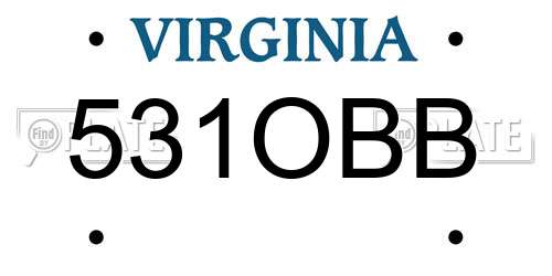 531OBB Virginia License Plate