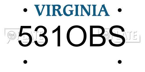 531OBS Virginia License Plate