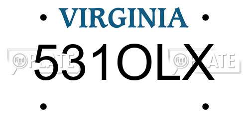 531OLX Virginia License Plate