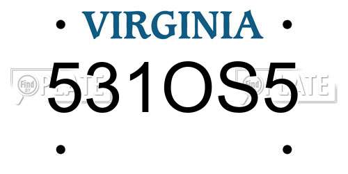 531OS5 Virginia License Plate