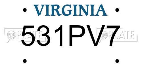 531PV7 Virginia License Plate