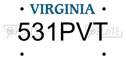 531PVT Virginia License Plate