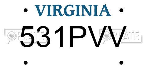 531PVV Virginia License Plate