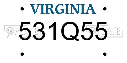 531Q55 Virginia License Plate