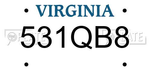 531QB8 Virginia License Plate