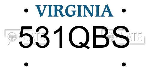 531QBS Virginia License Plate