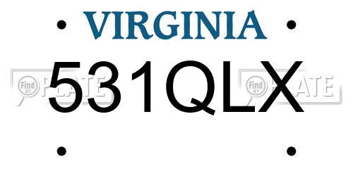 531QLX Virginia License Plate