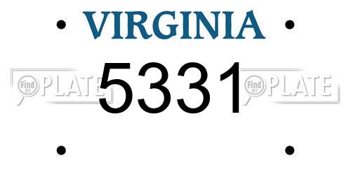 5331 Virginia License Plate