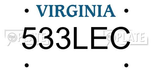 533LEC Virginia License Plate
