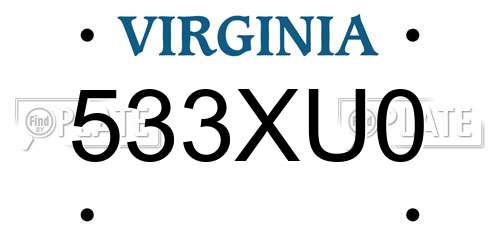 533XU0 Virginia License Plate