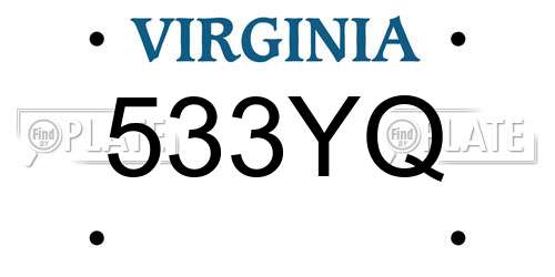 533YQ Virginia License Plate