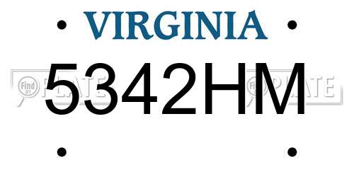 5342HM Virginia License Plate