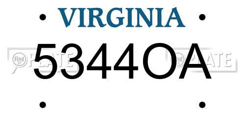 5344OA Virginia License Plate