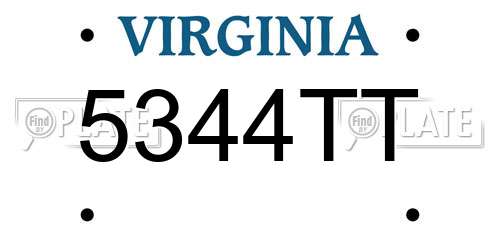 5344TT Virginia License Plate