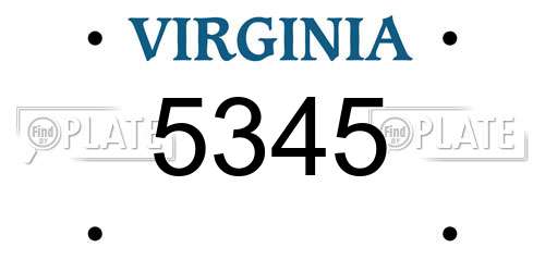 5345 Virginia License Plate