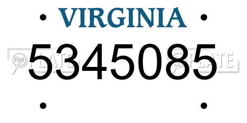 5345085 Virginia License Plate