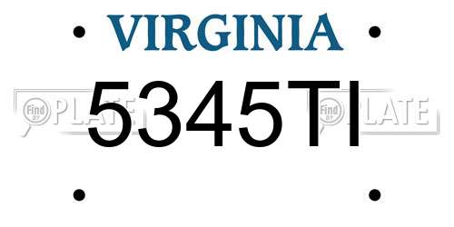 5345TI Virginia License Plate