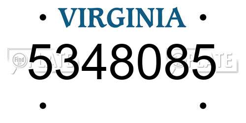 5348085 Virginia License Plate
