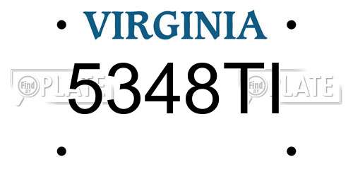 5348TI Virginia License Plate