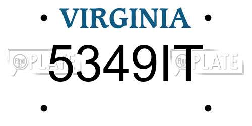 5349IT Virginia License Plate