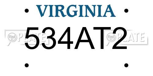 534AT2 Virginia License Plate