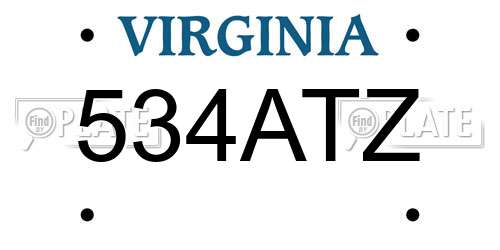 534ATZ Virginia License Plate